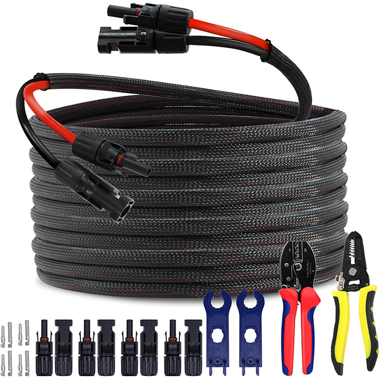 Komerční střešní fotovoltaické pole 10AWG propojovací kabel 50FT